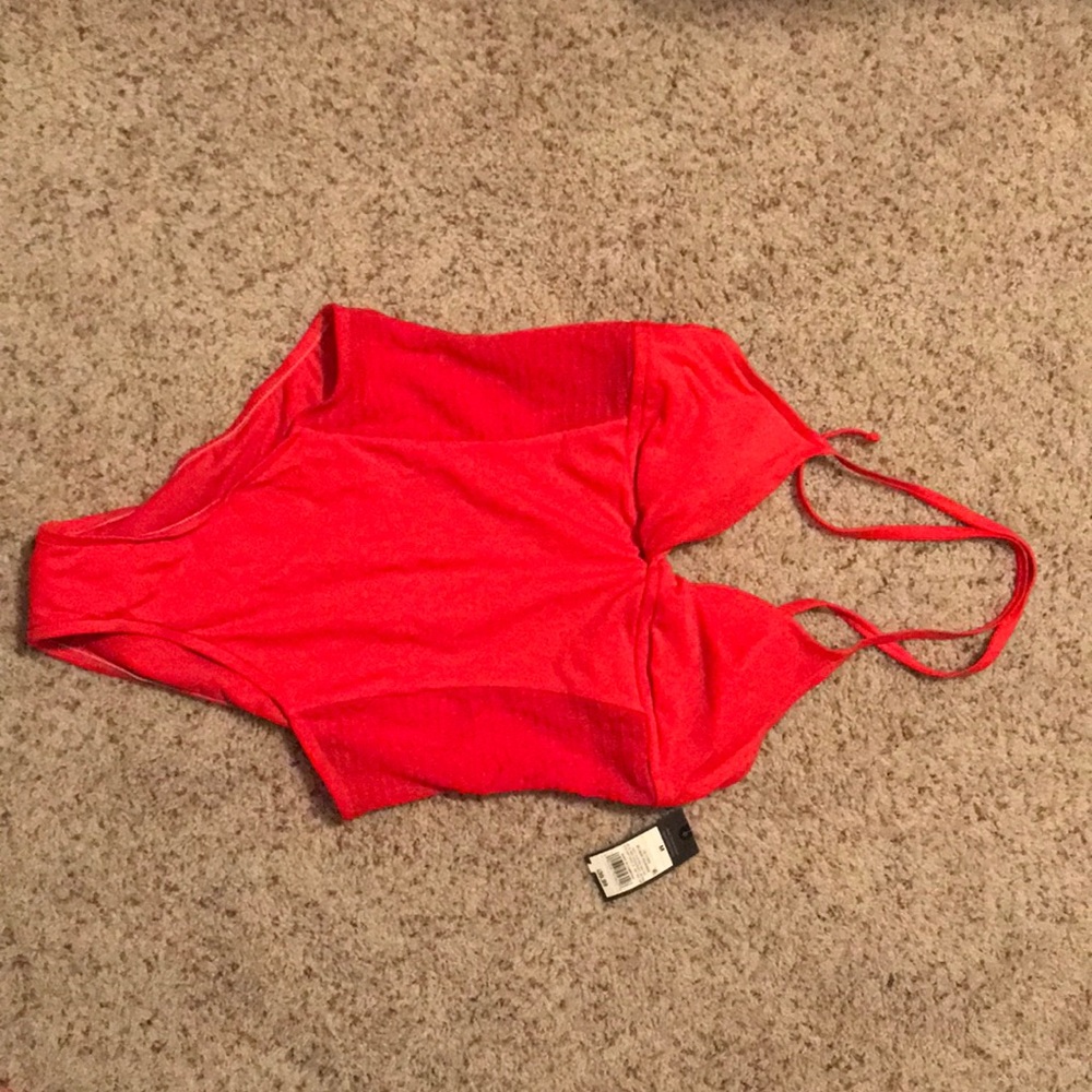 Red swimsuit one piece